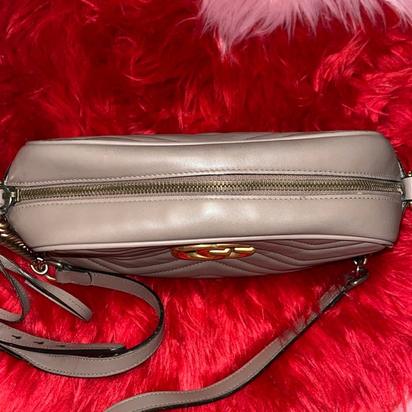 Gucci GG marmont matelasse nude dusty pink crossbody shoulder bag - Picture 9 of 17